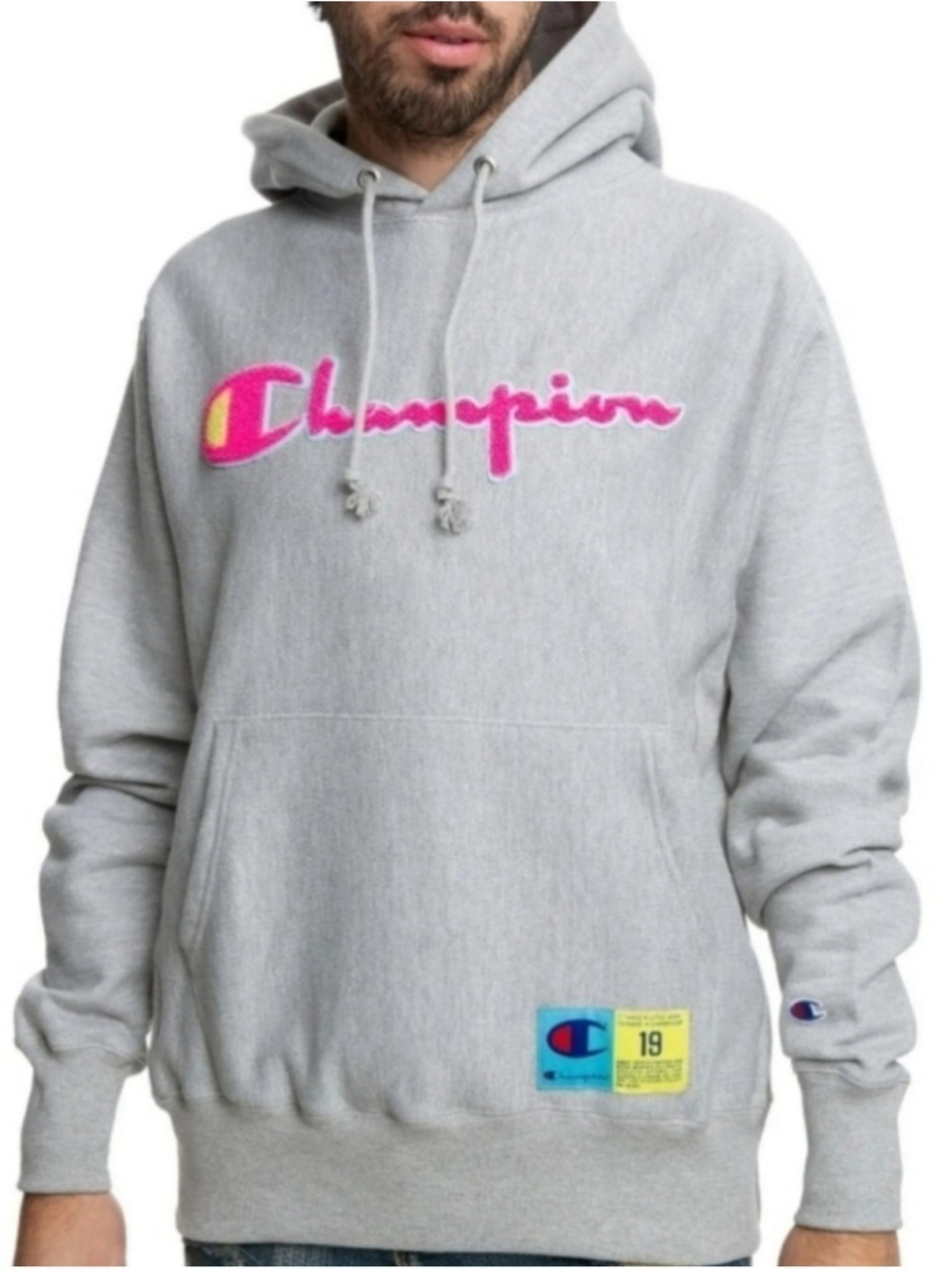 Champion Reverse Weave Hot Pink Gray Hoodie Pullover Boys Large or Men's XS